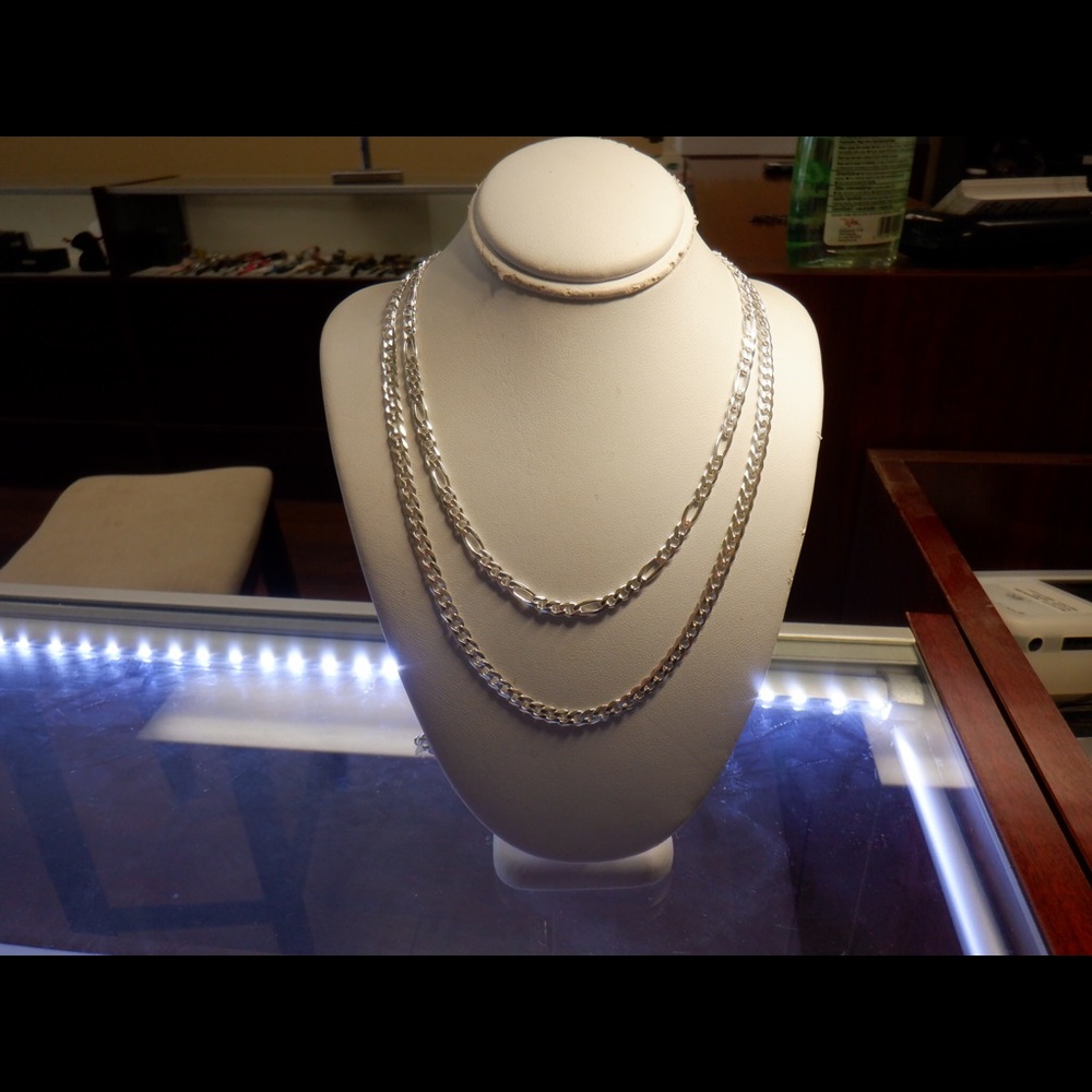 NEW 925 Figaro and Cuban 20’ silver chain - Picture 2 of 5
